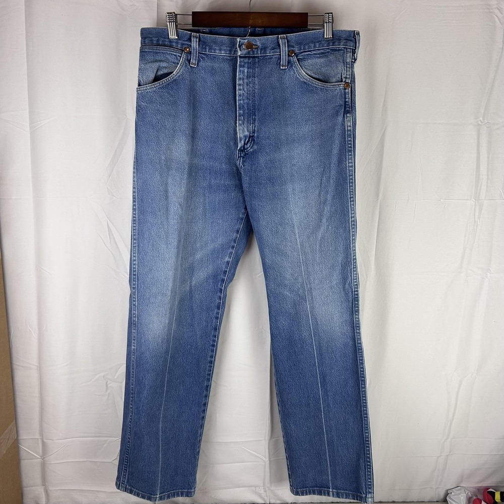 Wrangler Jeans Mens 36x30‎ (fit 34x30) Blue Denim 13MWZ Cowboy Cut Straight Leg